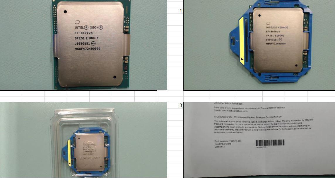 858195-001 Xeon E7-8870 V4 20 Core Core 2.10GHz LGA 2011 50 MB L3 Processor