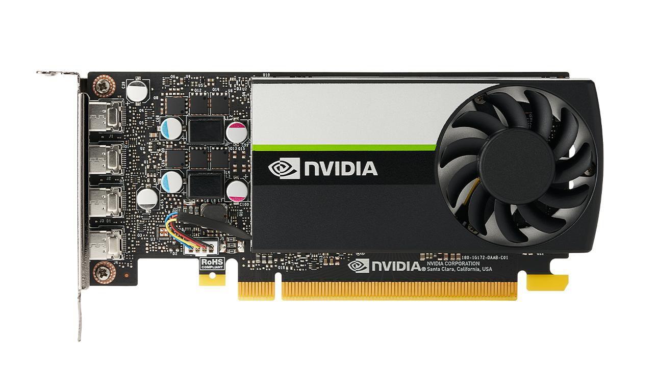 Nvidia T1000 4 GB GDDR6 (NVIDIA T1000 Graphics card 4GB GDDR6 PCIe3.0x16 low profile 4 xMini DisplayPort -retail boxed - Board+
