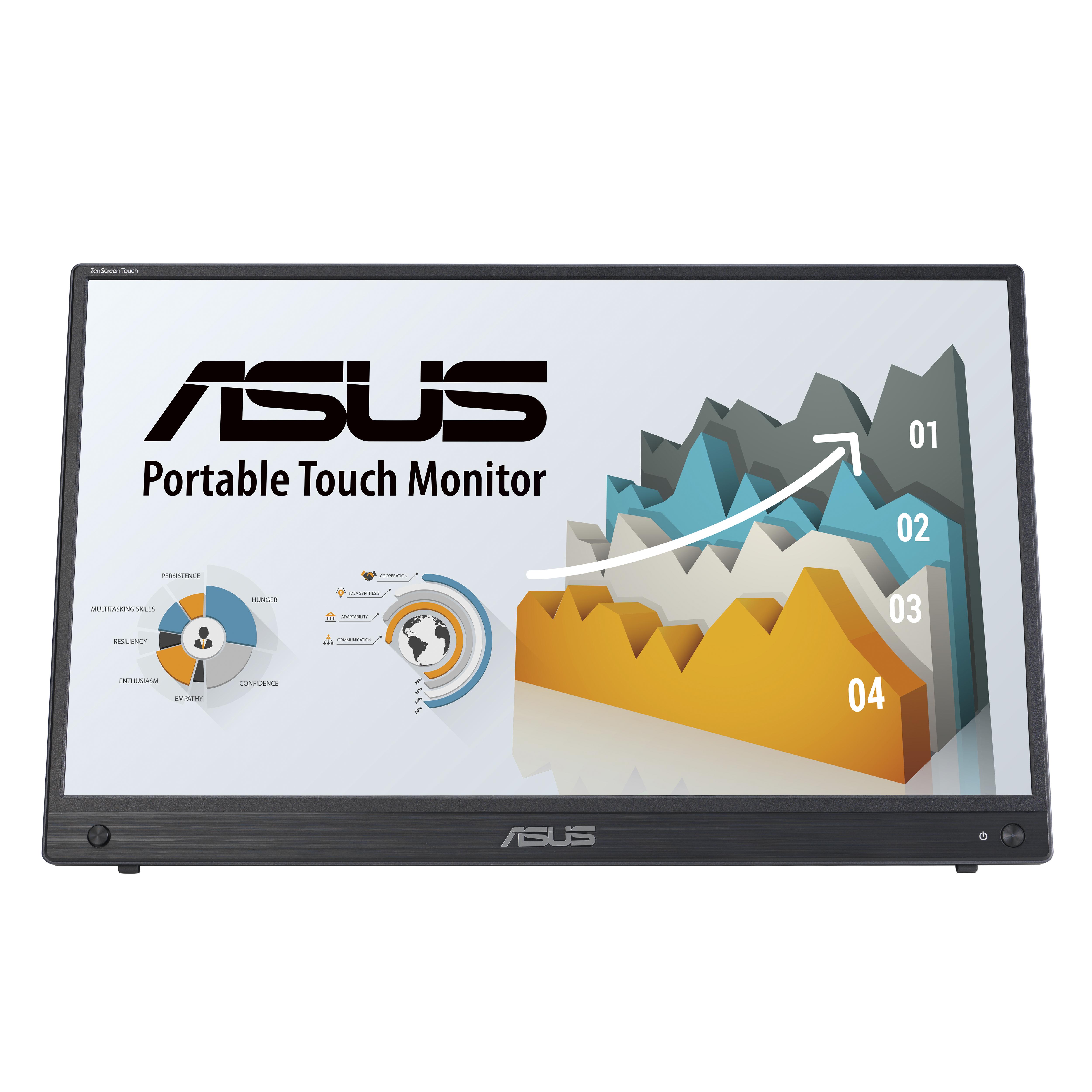 ASUS ZenScreen MB16AHT Monitor PC 396 cm 15.6 1920 x 1080 Pixel Full HD Touch screen Nero (Zenscreen Mb16Aht 39.6 Cm - 15.6 192