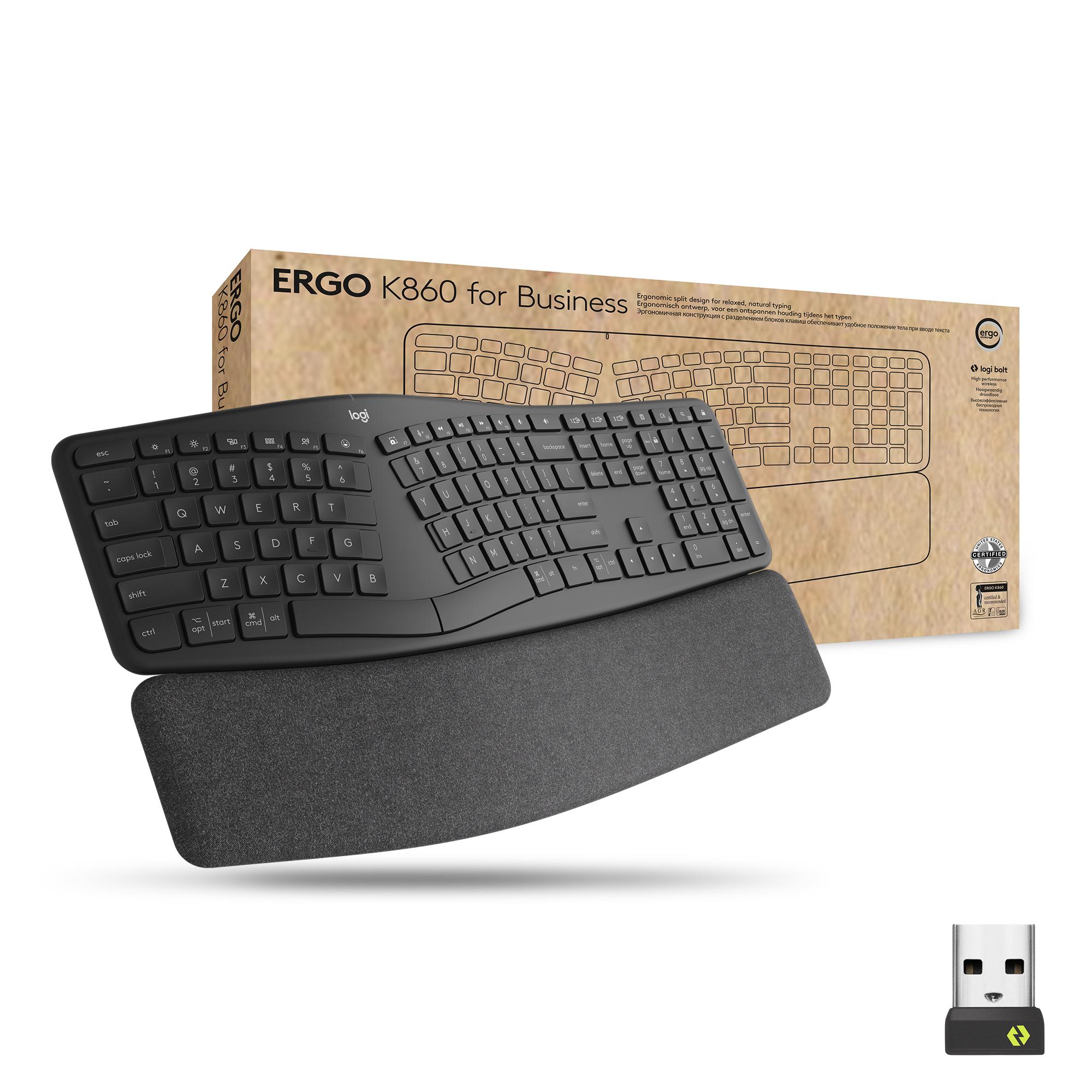 Logitech K860 for Business tastiera Bluetooth Svizzere Grafite