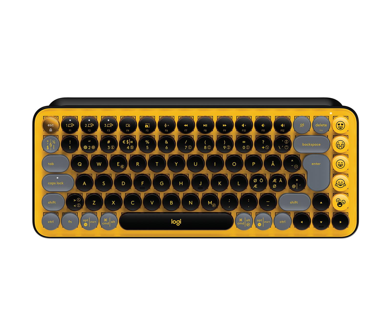 Logitech POP Keys Wireless Mechanical Keyboard With Emoji Keys tastiera RF senza fili + Bluetooth QWERTY Nordic Nero, Grigio, G