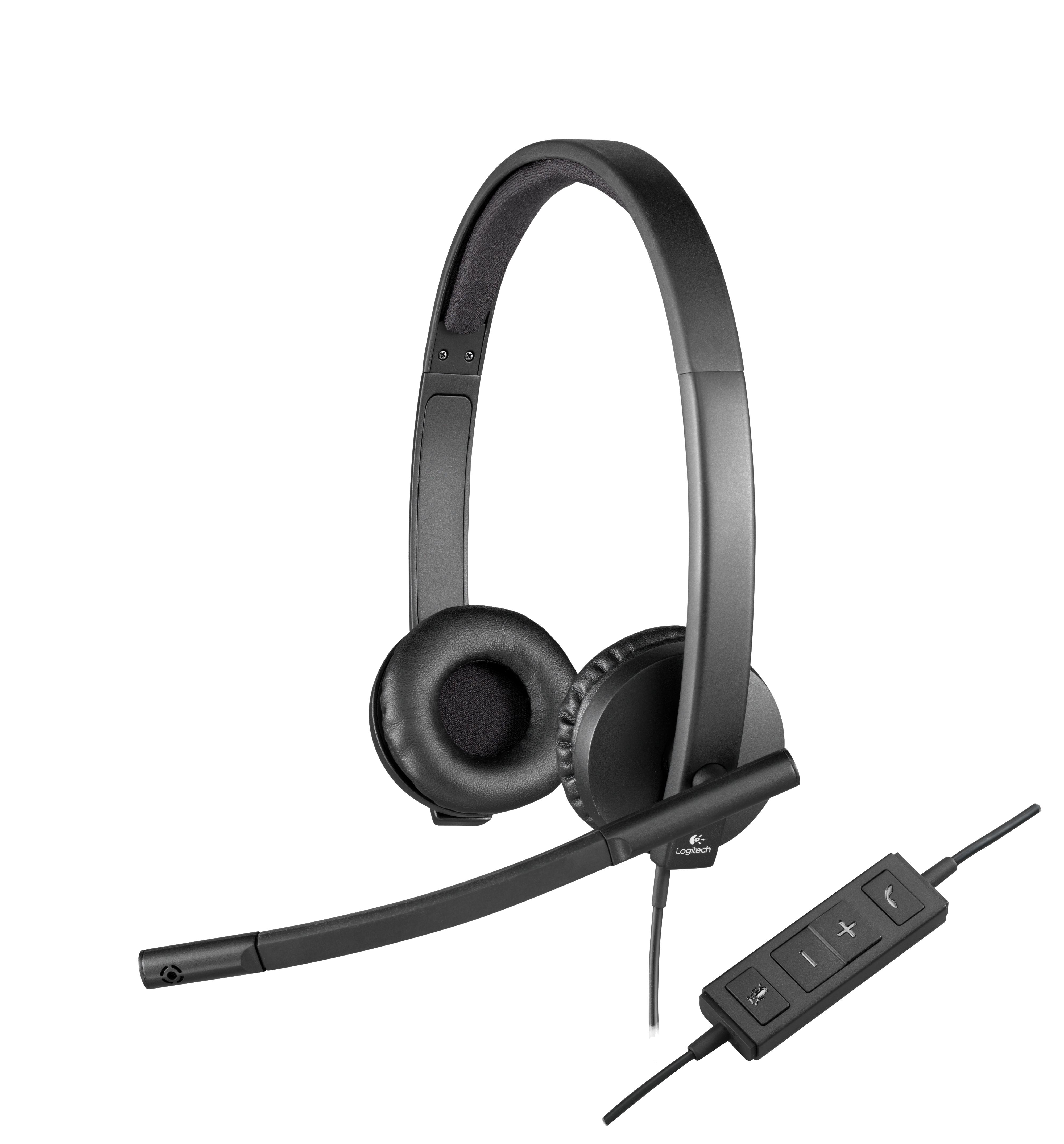 Logitech H570e Auricolare Cablato A Padiglione Ufficio USB tipo A Nero (Logitech USB Headset H570E - Headset - On-Ear - Vertica