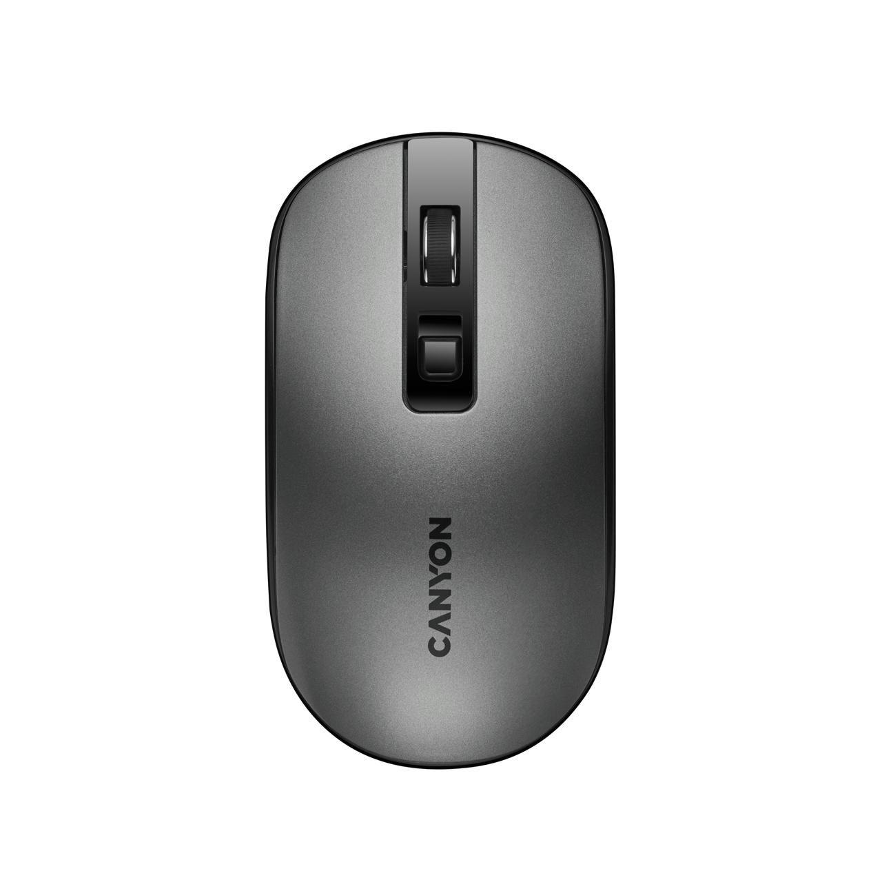 Mouse wireless ricaricabile MW-18 - grigio scuro con pulsanti silenziosi