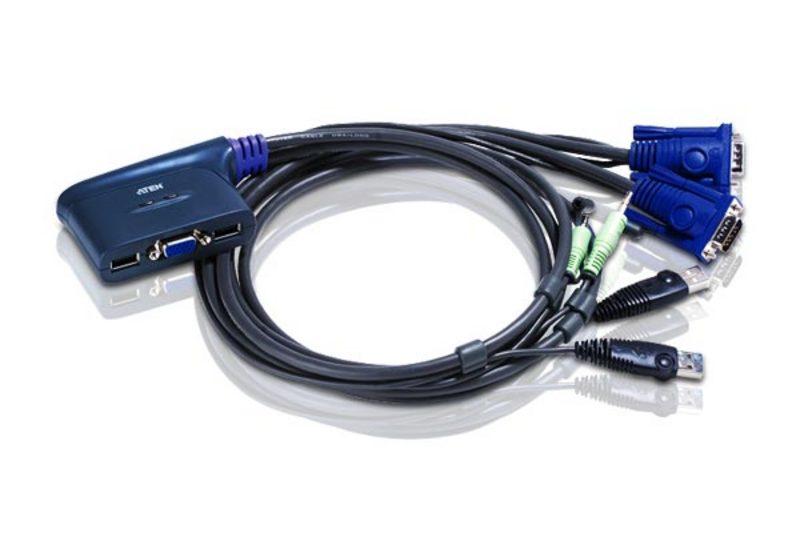 ATEN Switch KVM USB VGA/Audio cablato 2-porte (09 m)