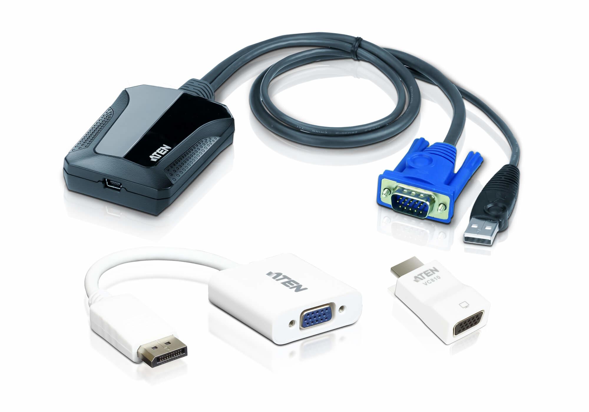 ATEN CV211CP-AT switch per keyboard-video-mouse (kvm) Nero