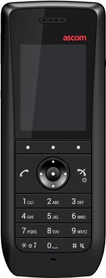 Ascom d63 Protector, Black cordless DECT, Bluetooth, display a colori, pulsante d'allarme
