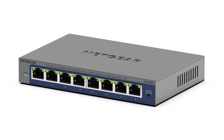 Switch Plus GS108E 8 porte Gigabit, garanzia a vita limitata con sostituzione NBD