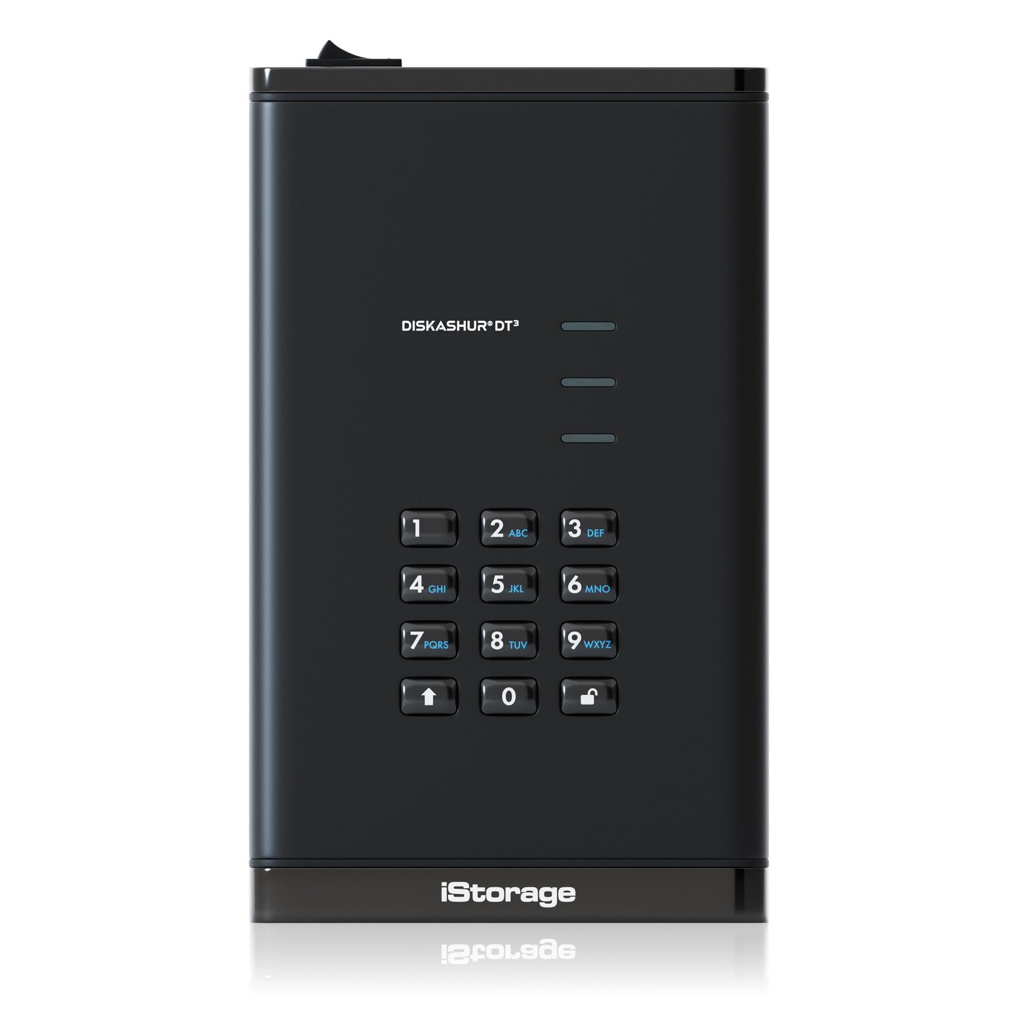 iStorage diskAshur DT3 HDD disco rigido esterno 20 TB USB tipo-C 3.2 Gen 1 (3.1 Gen 1) Nero