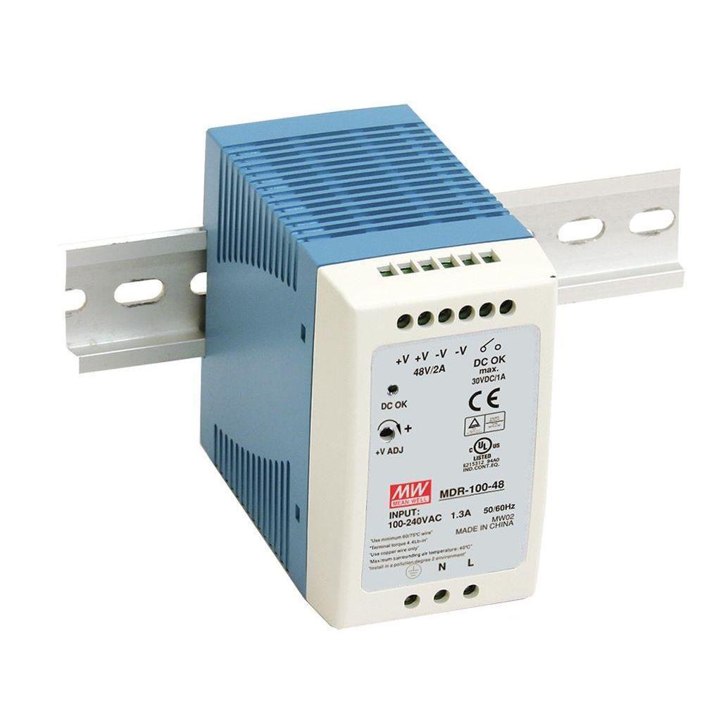 Alimentatore switching Mean Well MDR-100-48, guida DIN, 96 W, 48 V, 2 A
