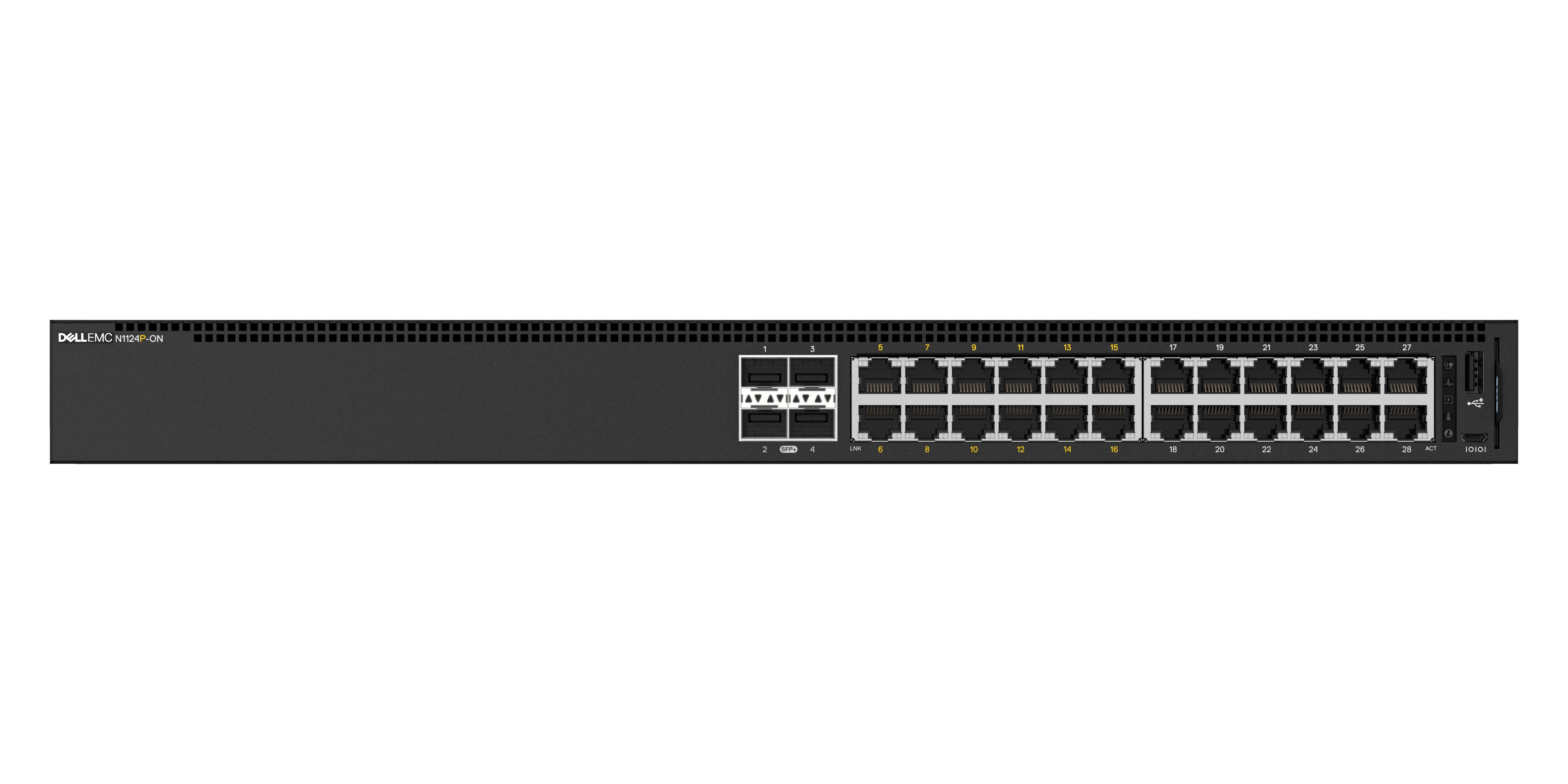 DELL N1124P-ON switch di rete Gestito L2 Gigabit Ethernet (10/100/1000) Supporto Power over Ethernet (PoE) 1U Nero