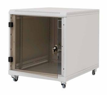 Triton 19Schrank 12HE, B600/T 900, Lichtgrau, incl.Rollen,