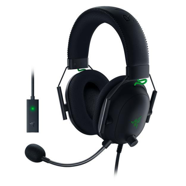 Razer Blackshark V2 Auricolare Cablato A Padiglione Gaming Nero, Verde (Razer BlackShark V2 - headset)