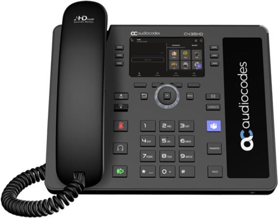 AudioCodes C435HD telefono IP Nero LCD (TEAMS C435HD-R IP-PHONE POE GBE - BLACK2 ETHERNET 10/100/1000 PORT)