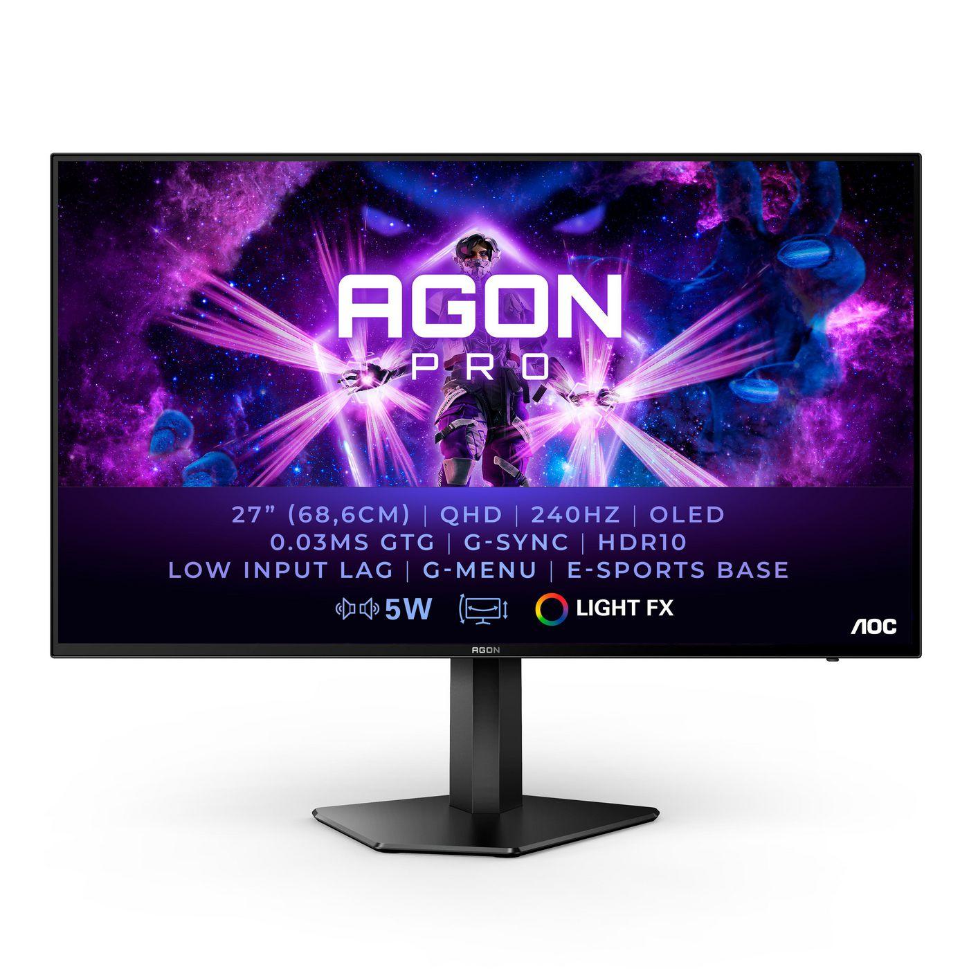 AOC AG276QZD Monitor PC 67,3 cm [26.5] 2560 x 1440 Pixel Quad HD OLED Nero (AOC 27 AGON PRO gamingsk?rm AG276QZD)