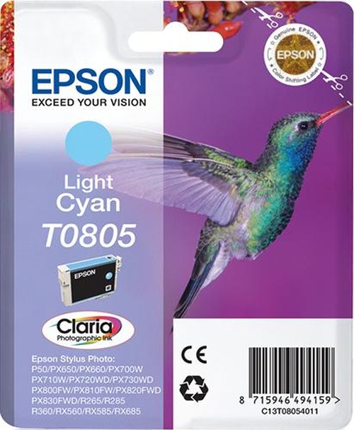 Epson Hummingbird Cartuccia Ciano-chiaro (Epson T0805 - lys cyan - original - bl)