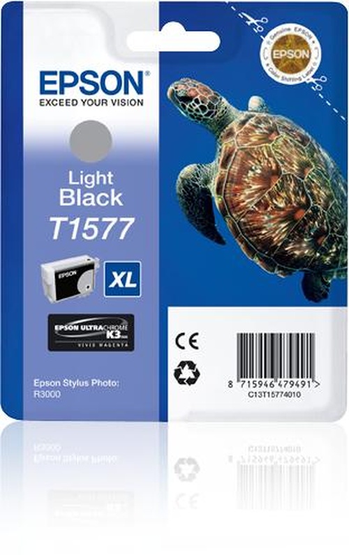 Epson Turtle Cartuccia Nero light (Epson T1577 - lys sort - original - bl)