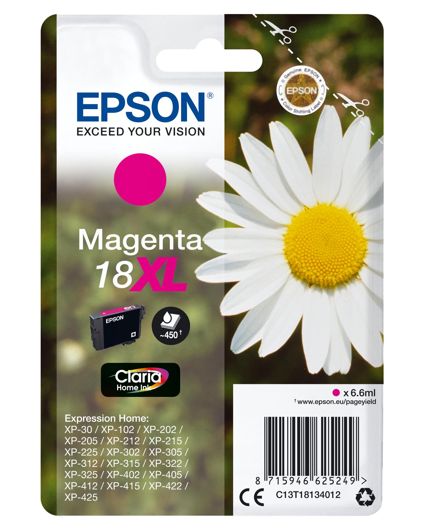 Epson Daisy Cartuccia Margherita Magenta Inchiostri Claria Home 18XL (Epson 18XL - XL - magenta - original -)