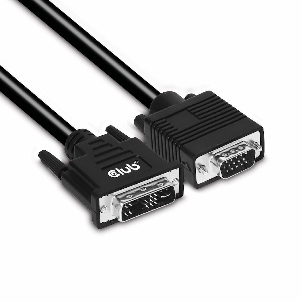 CLUB3D DVI-A TO VGA CABLE M/M 3m/ 9.8ft 28 AWG DVI-D Nero (Club 3D - video adapter cable - DVI-A)