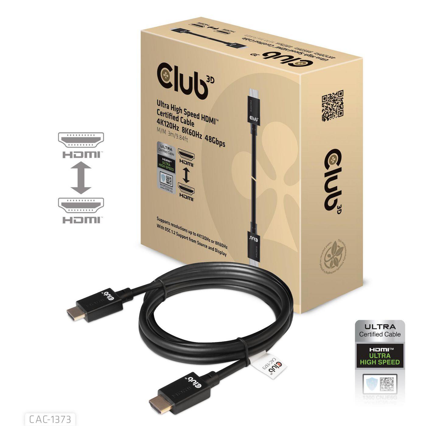CLUB3D cac-1373 cavo HDMI 3 m Nero (Club 3D HDMI-kabel - 3 m)