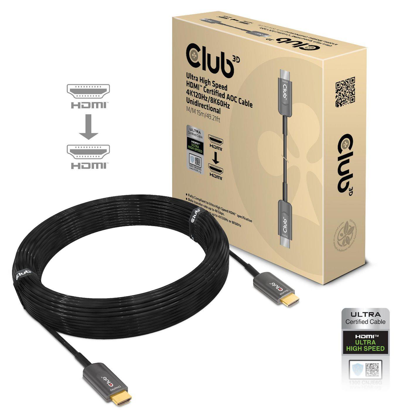 CLUB3D CAC-1377 cavo HDMI 15 m HDMI tipo A [Standard] Nero (Club 3D CAC-1377 - HDMI-kabel - 15 m)