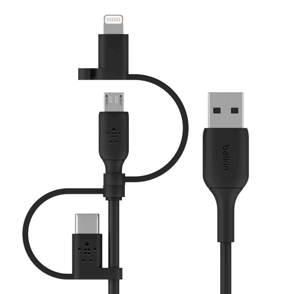 Belkin BOOST CHARGE cavo USB 1 m USB A USB C/Micro-USB B/Lightning Nero
