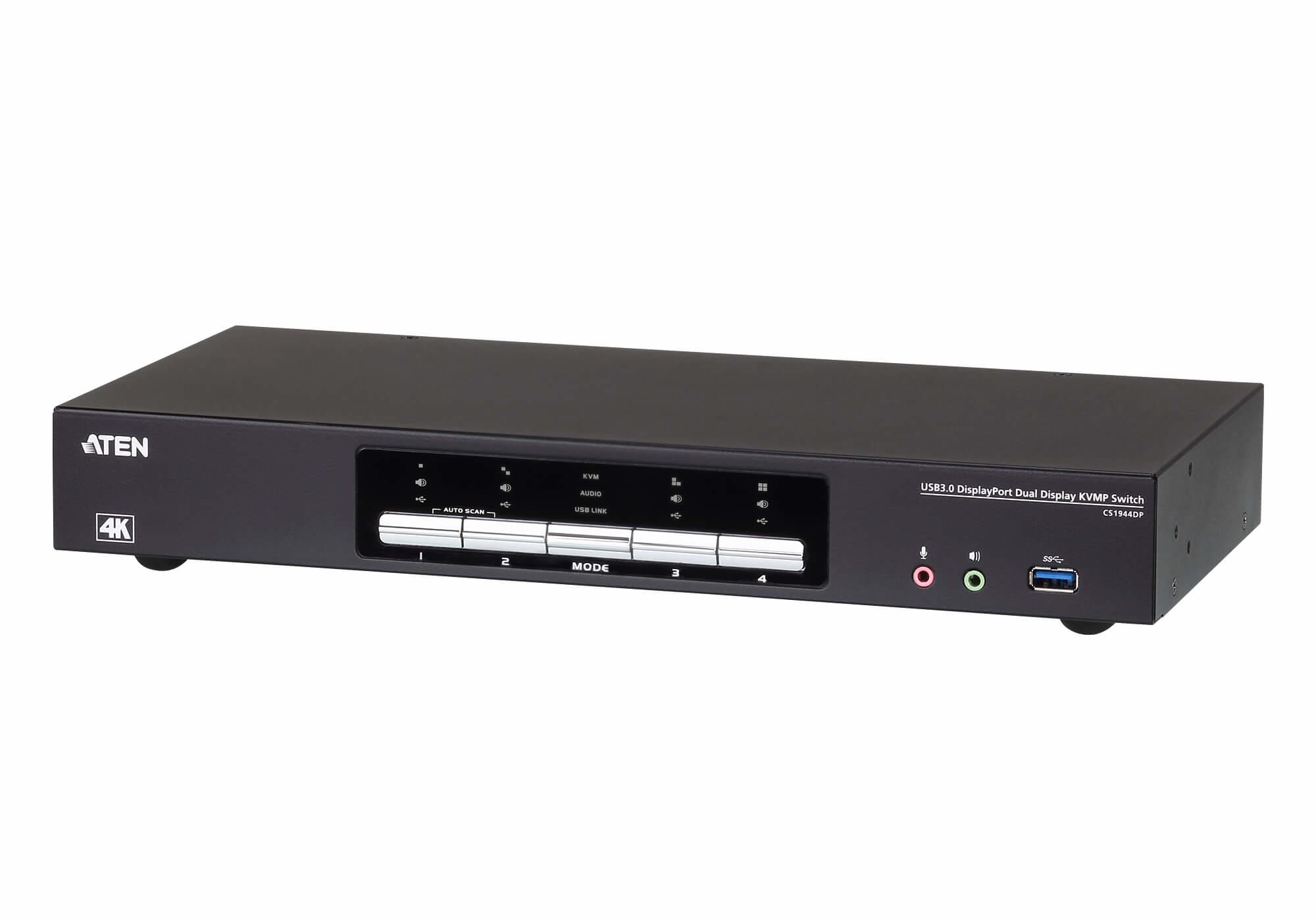 ATEN CS1944DP switch per keyboard-video-mouse [kvm] Nero (ATEN CS1944DP - KVM / audio / USB swit)