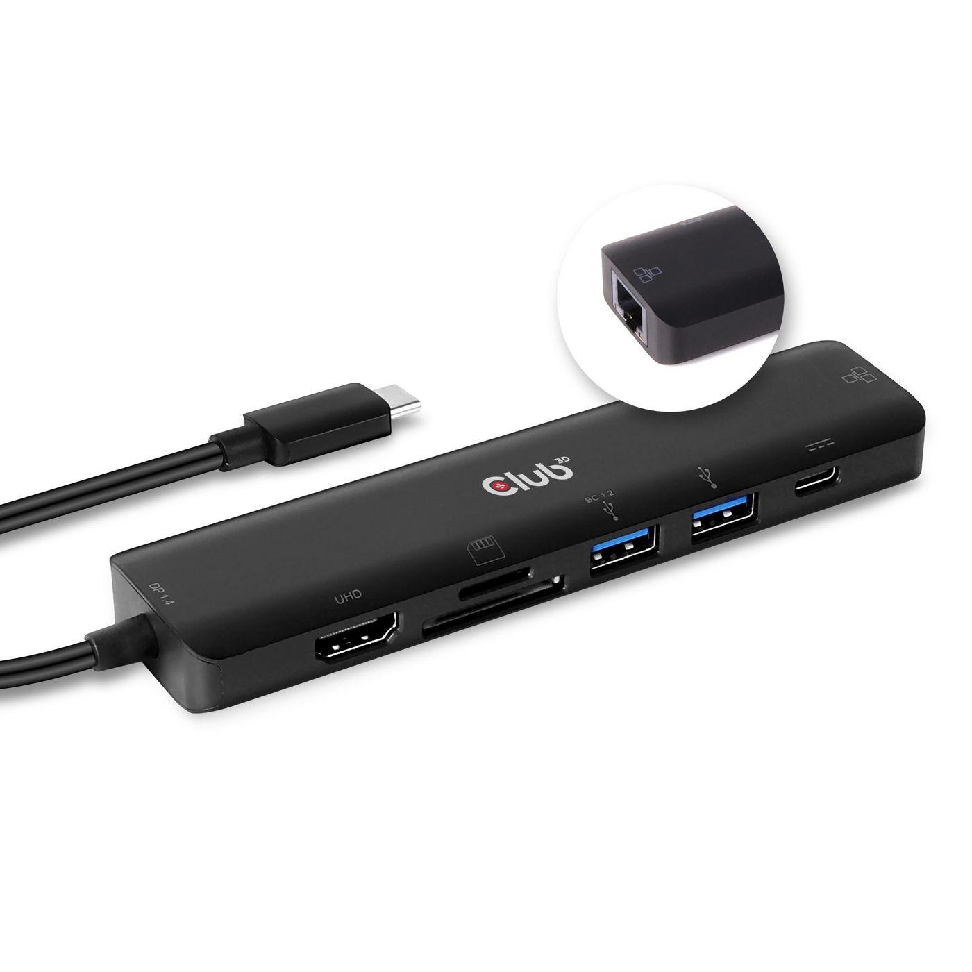 CLUB3D CSV-1592 replicatore di porte e docking station per laptop USB 3.2 Gen 1 [3.1 Gen 1] Type-C Nero (Club3D USB Type C 7-in