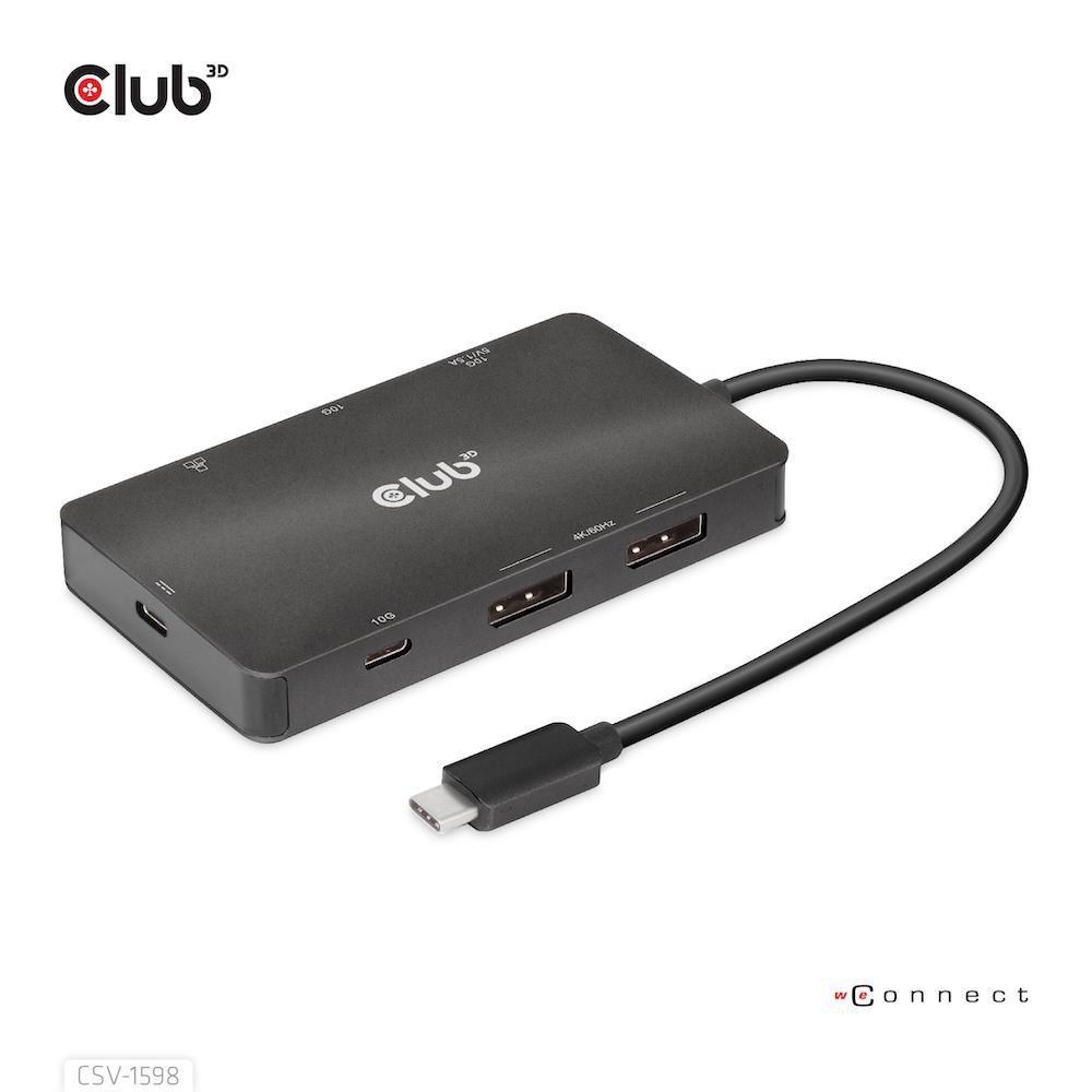 CLUB3D CSV-1598 replicatore di porte e docking station per laptop USB 3.2 Gen 2 [3.1 Gen 2] Type-C Nero (Club 3D - dockingstati