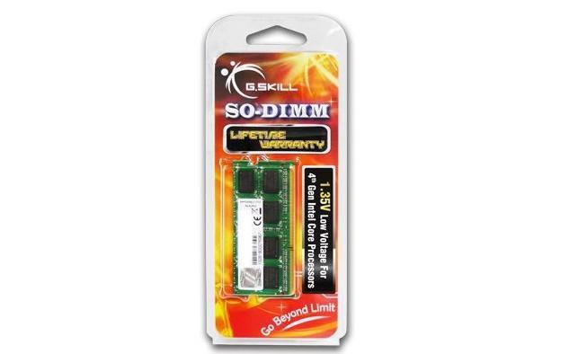 G.Skill 8GB DDR3-1600 memoria 1 x 8 GB 1600 MHz (G.Skill - 8GB - DDR3L - 1600MHz - SO D)