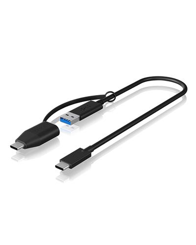 ICY BOX IB-CB033 cavo USB 0,35 m USB 3.2 Gen 2 (3.1 Gen 2) USB C USB A Nero