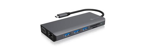 ICY BOX IB-DK4070-CPD Cablato USB 3.2 Gen 1 (3.1 Gen 1) Type-C Antracite, Nero
