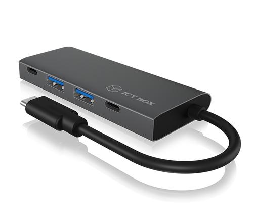 ICY BOX IB-HUB1428-C31 USB 3.2 Gen 2 (3.1 Gen 2) Type-C 10000 Mbit/s Antracite, Nero
