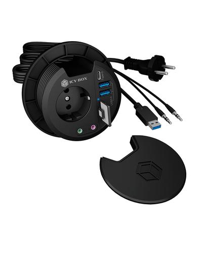 ICY BOX IB-HUB1430-CR USB 3.2 Gen 1 (3.1 Gen 1) Tipo A 5000 Mbit/s Nero