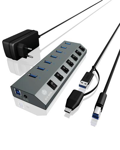 ICY BOX IB-HUB1701-C3 USB 3.2 Gen 1 (3.1 Gen 1) Tipo B 5000 Mbit/s Antracite