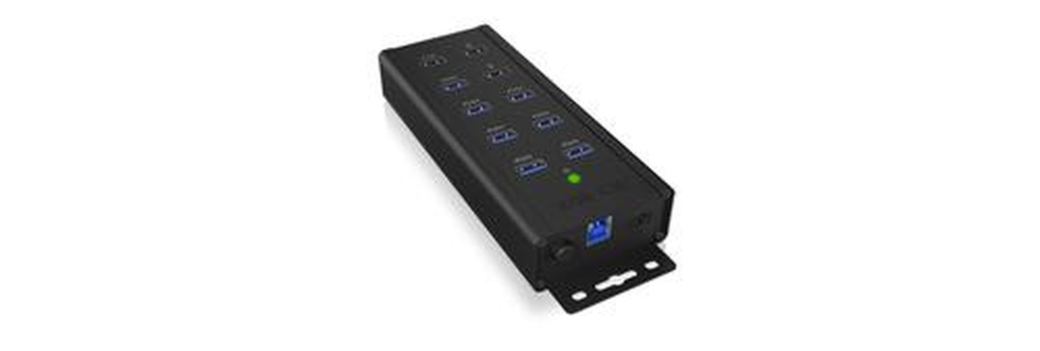 ICY BOX IB-HUB1703-QC3 USB 3.2 Gen 1 (3.1 Gen 1) Tipo B 5000 Mbit/s Nero