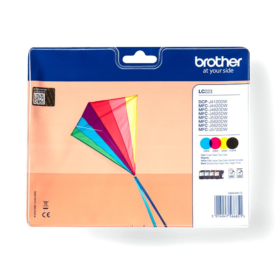 Brother LC-223VALBPDR cartuccia d'inchiostro 1 pz Originale Nero Ciano Magenta Giallo (Brother LC223 Value Pack - Printerpatr)