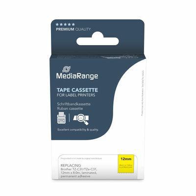 Nastro MediaRange ca. Brother TZ-C31/TZe-C31 12mm 8m nero