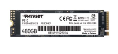 Patriot Memory P310 M.2 480 GB PCI Express 3.0 NVMe (Patriot P310 [P310P480GM28] 480GB NVMe SSD, M.2 Interface, PCIe Gen3, 2280
