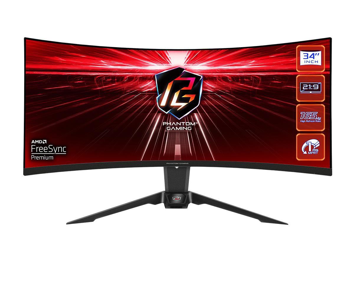 Asrock PG34WQ15R2B Monitor PC 86,4 cm [34] 3440 x 1440 Pixel UltraWide Quad HD Nero (Asrock 34 WQHD Curved Gaming Monitor [PG34