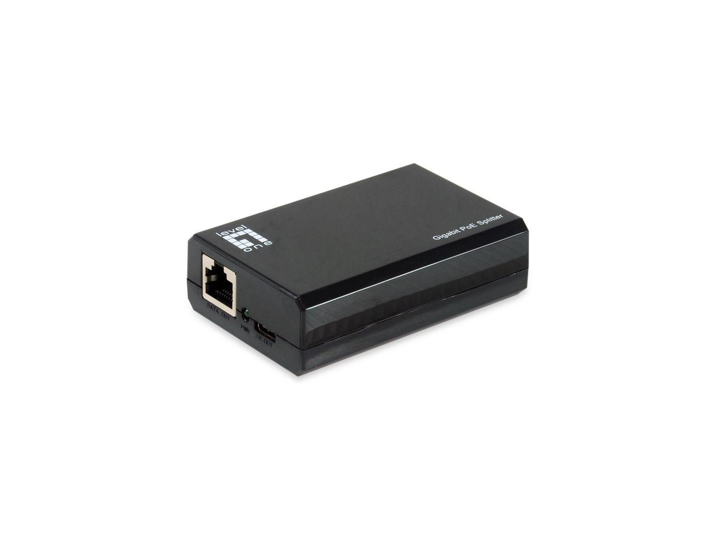 LevelOne POS-5001 divisore di rete Supporto Power over Ethernet [PoE] Nero (LevelOne 1x Gigabit POS-5001 USB-C PD)