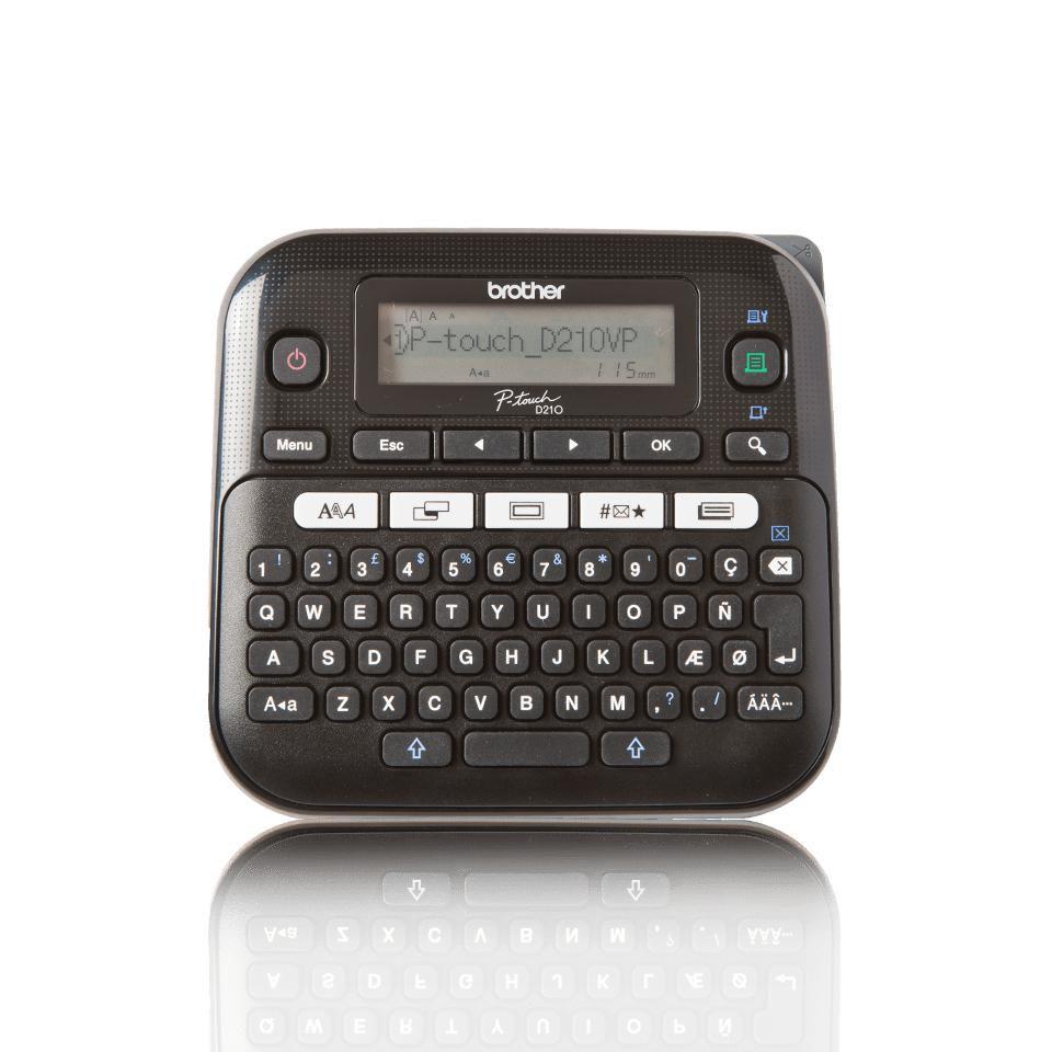 Brother PT-D210VP stampante per etichette [CD] Trasferimento termico 180 x 180 DPI 20 mm/s QWERTY (Brother PT-D210VP Desktop La