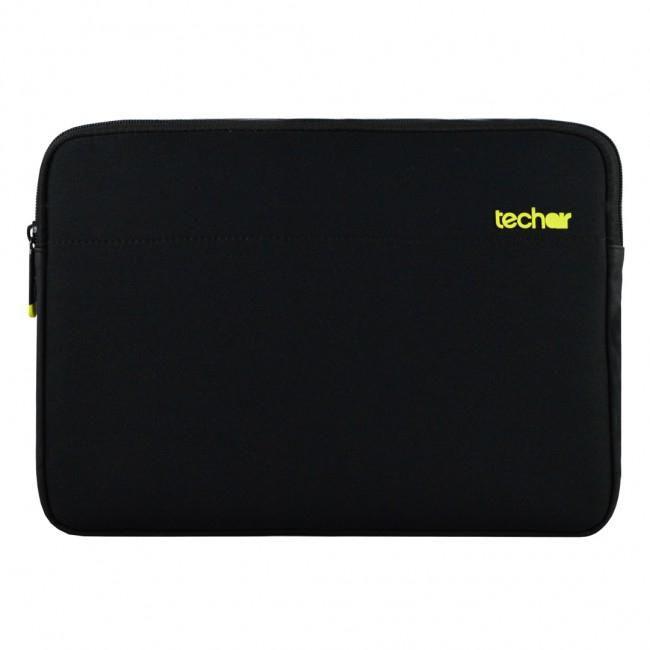 Techair Classic essential 29,5 cm [11.6] Custodia a tasca Nero (Techair 11.6 INCH Black Slipcase With Yellow Lining)