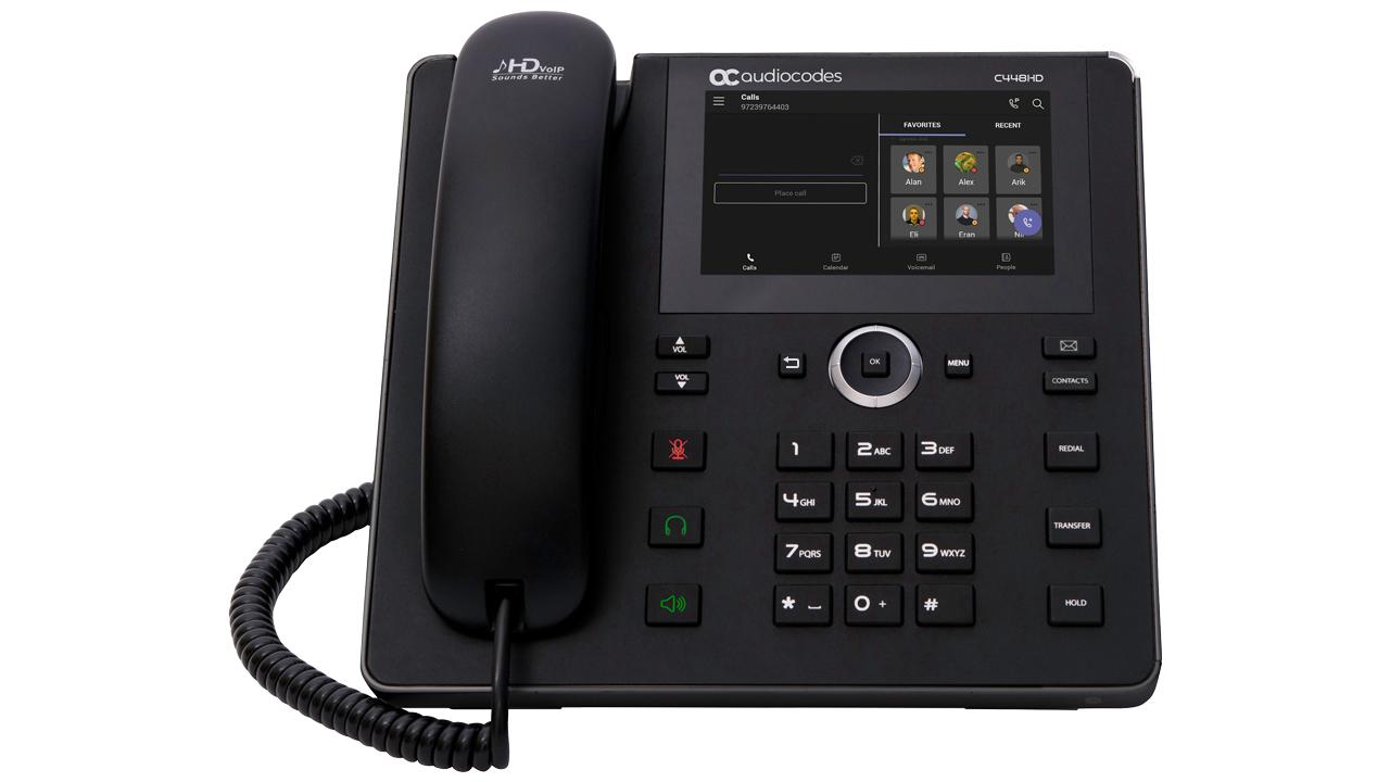 Audiocodes Teams C448HD IP-Phone PoE GbE black with an external power supply black