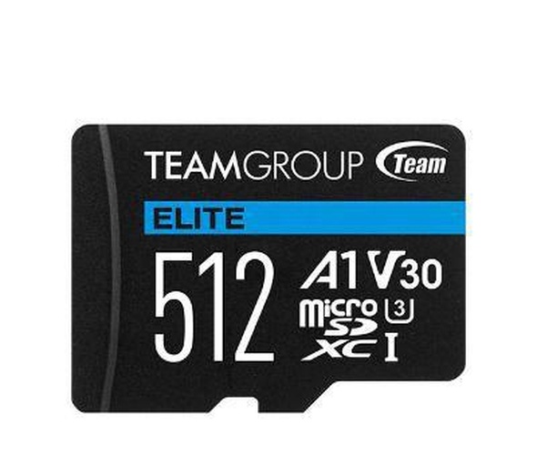 Team Group ELITE A1 512 GB MicroSDXC UHS-I (Team Elite A1 512GB Micro SDXC UHS-1 Flash Card with Adapter [for Android & 4K])