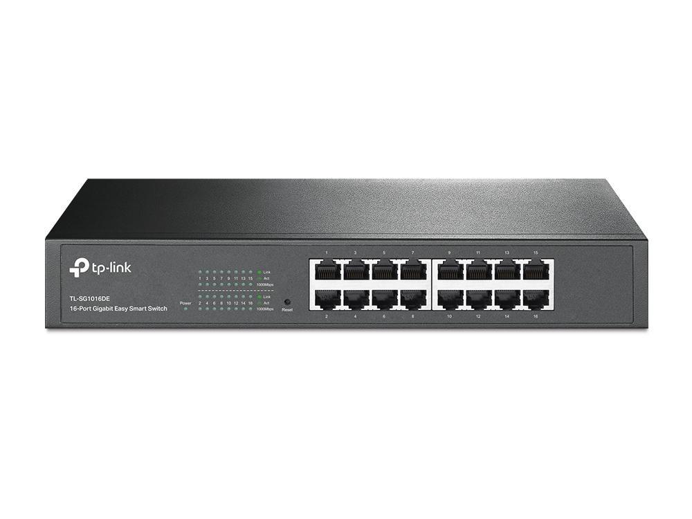 TP-Link TL-SG1016DE Gestito L2 Gigabit Ethernet [10/100/1000] 1U Nero (TP-LINK Switch TL-SG1016DE 16xGBit Easy Managed Desktop)