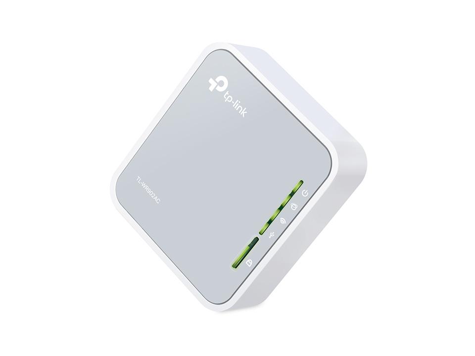 TP-Link TL-WR902AC router wireless Fast Ethernet Dual-band [2.4 GHz/5 GHz] Bianco (TP-LINK WLAN 433MBit Dualband Pocket Router