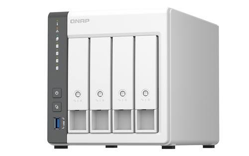 QNAP TS-433 NAS Tower ARM Cortex-A55 4 GB 0 TB QNAP QTS Bianco (QNAP TS-433-4G - NAS-Server)