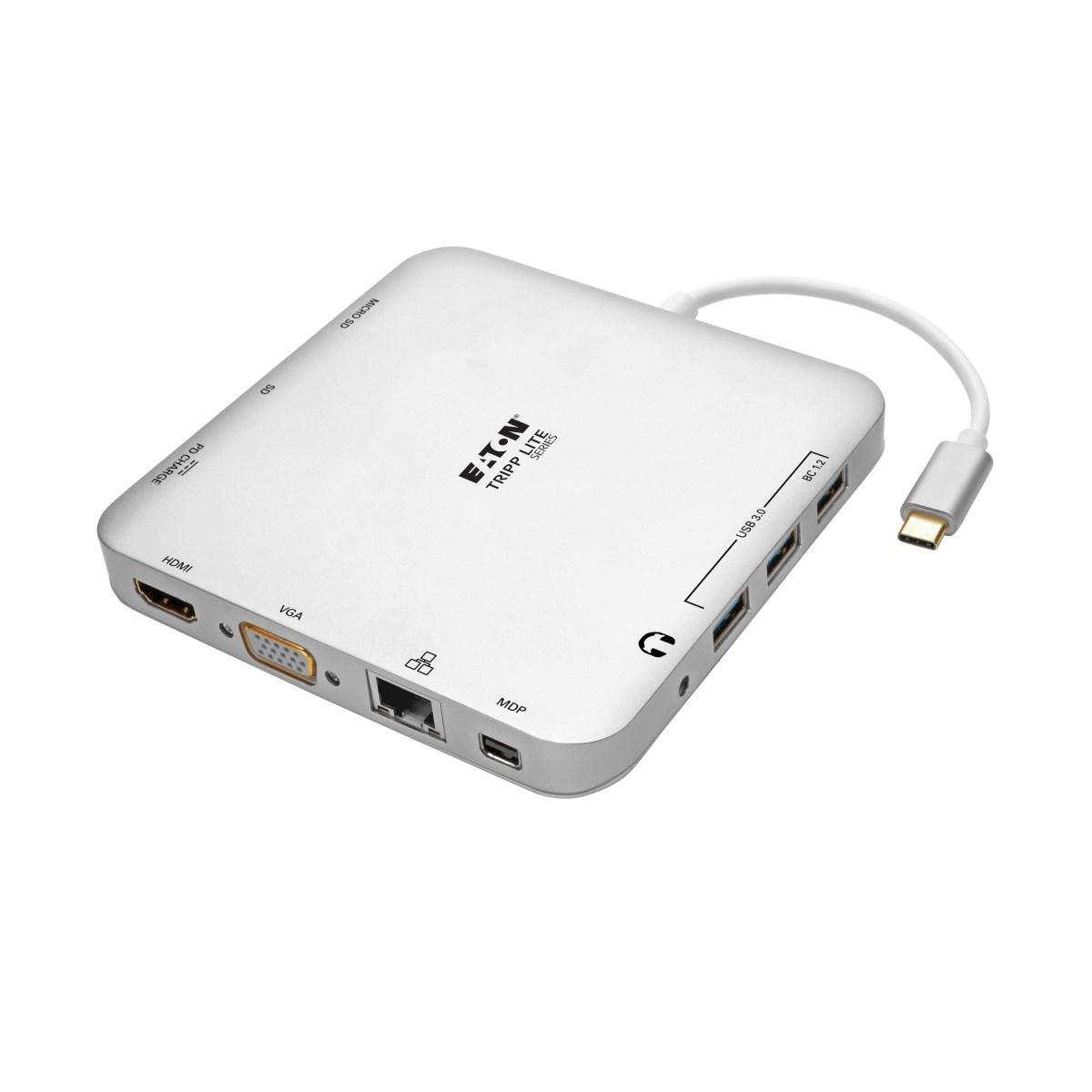 Tripp Lite U442-DOCK2-S replicatore di porte e docking station per laptop Cablato USB 3.2 Gen 2 (3.1 Gen 2) Type-C Argento