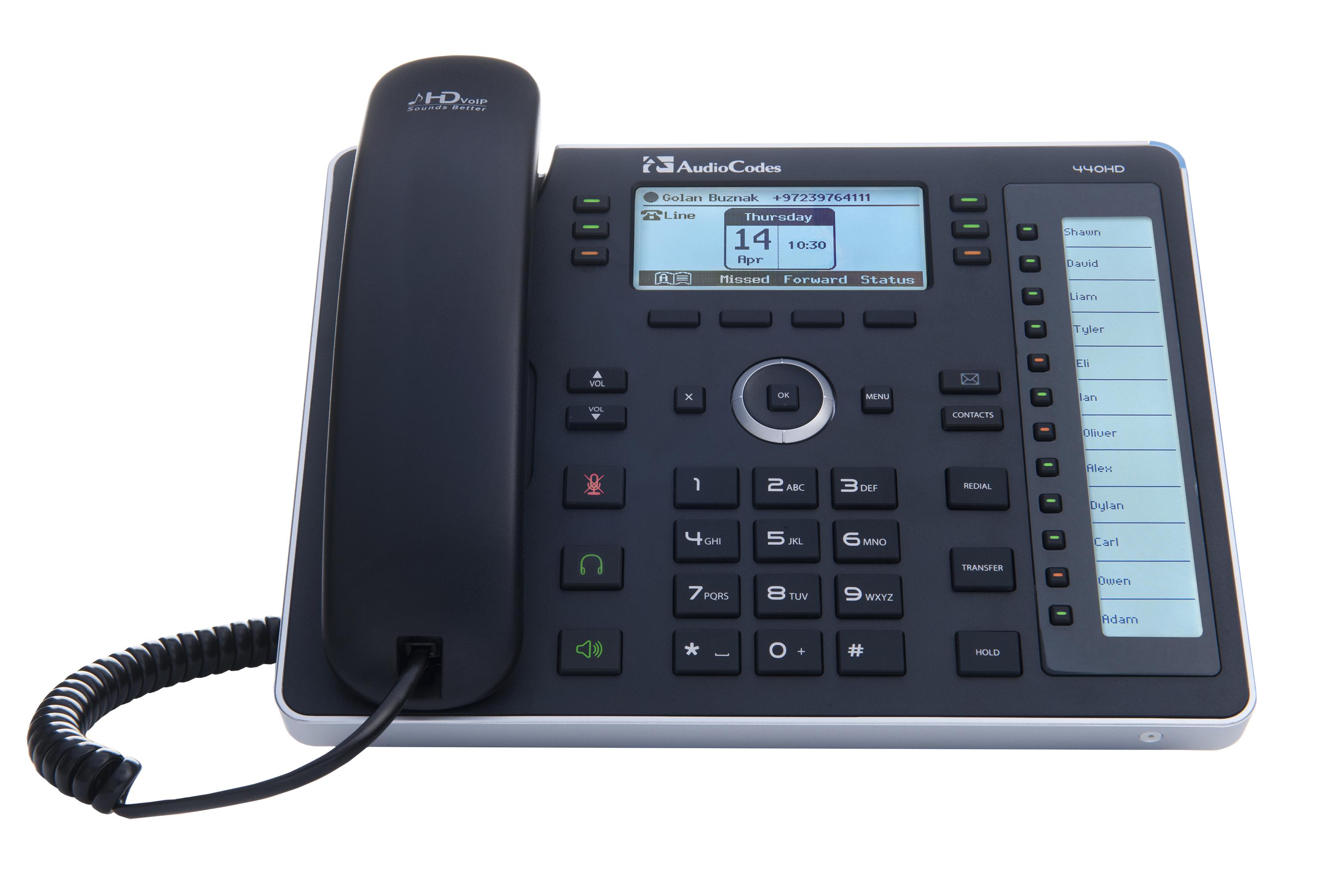 Audiocodes AudioCodes Lync 440HD IP-Phone PoE GbE Black2 Ethernet 10/100/1000 ports, 18 Programmabl