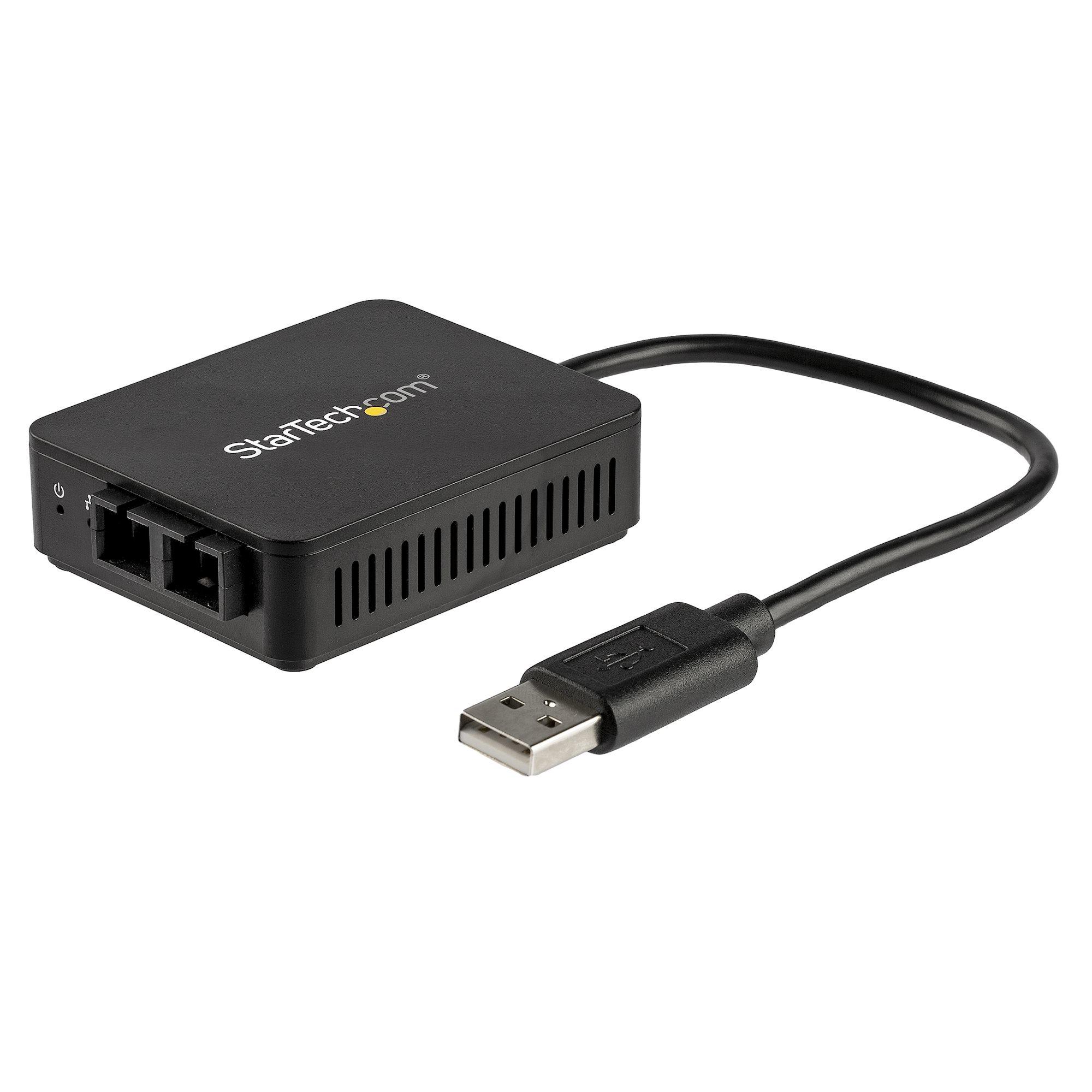 StarTech.com Convertitore da USB a fibra ottica - 100 Mbps - Adattatore di rete compatto da USB 2.0 a fibra - Compatibile con f